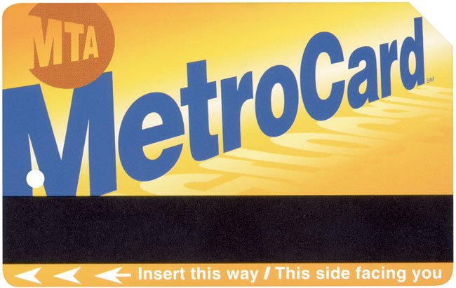 Tarjeta Metrocard tradicional del Nueva York