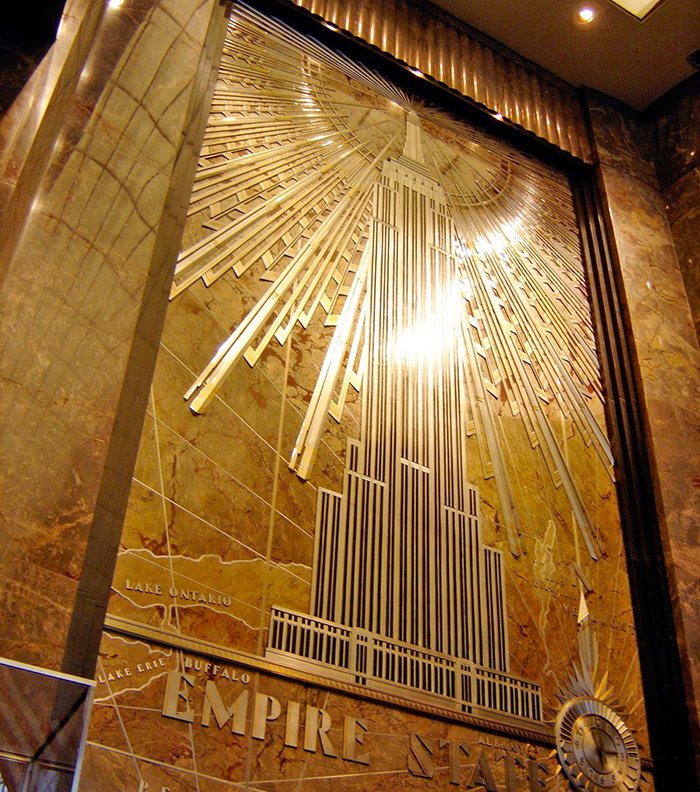 Decoración art deco del lobby del Empire State - Foto de AHM