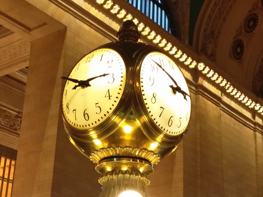 Ball Clock, icónico reloj de 4 caras del Main Concourse de la Estación Central de Trenes de Nueva York - Foto de AHM