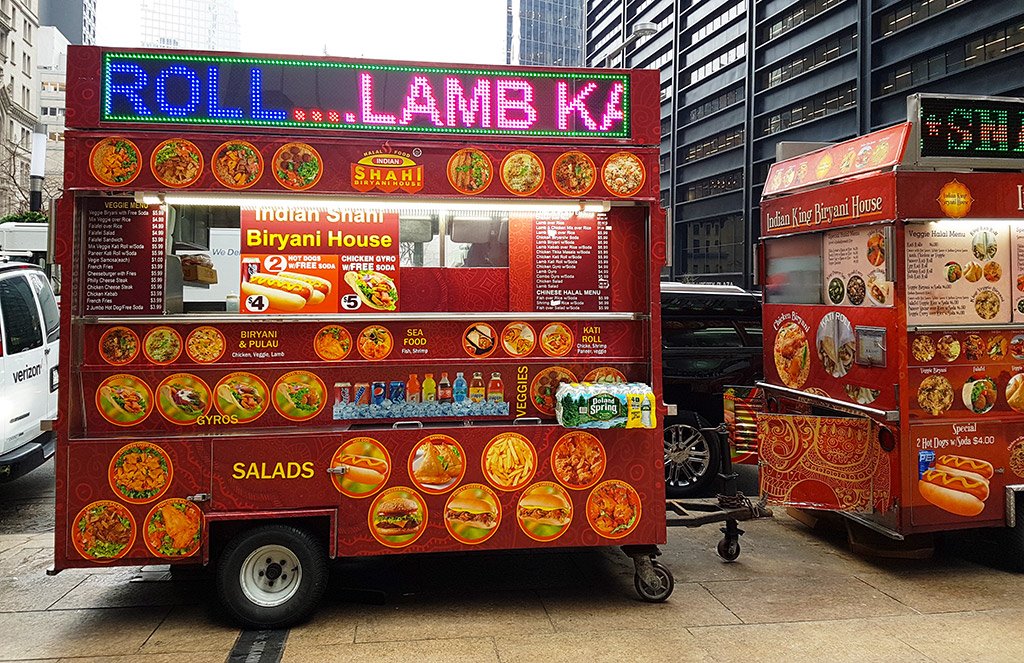 Food truck de falafel en el World Trade Center - Una opción para comer barato en Nueva York y rico - Foto de Andrea Hoare Madrid