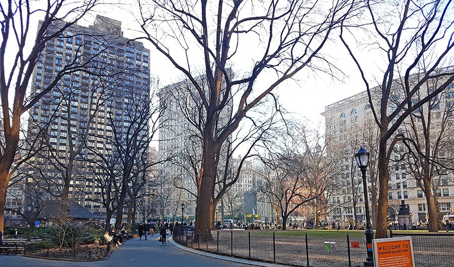 Madison Square Park en invierno, buen lugar para ver el Flatiron Building - Foto de Andrea Hoare Madrid