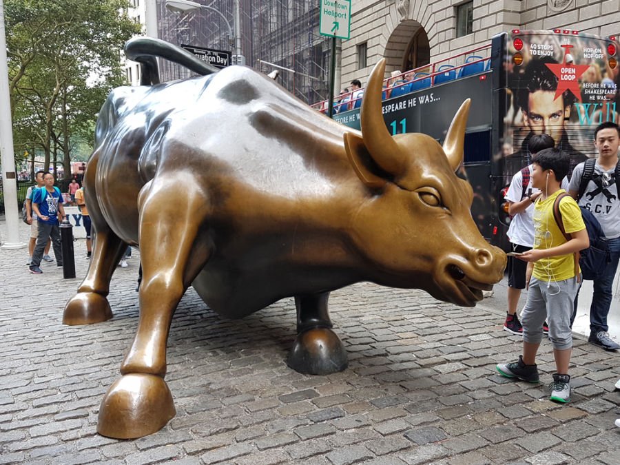 Foto del toro de Wall Street en Nueva York