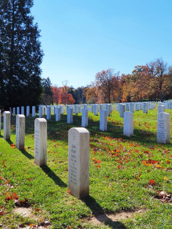 Filas de lápidas en el Cementerio Arlington - Foto de Andrea Hoare Madrid